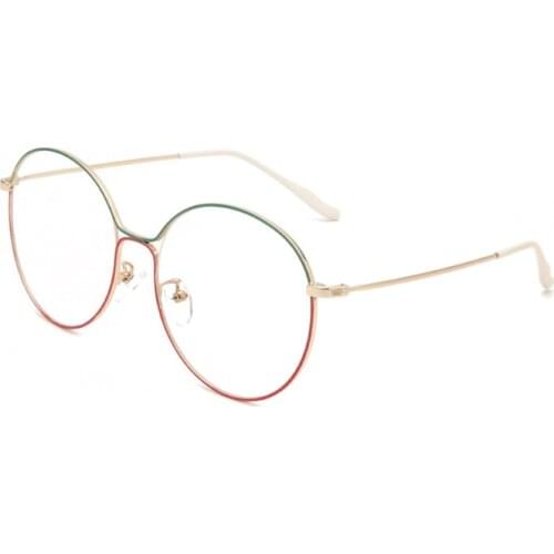 New Fashion Big Frame transparent glasses For Women Men Patchwork Color Metal Myopia Optical Prescription Glasses clear Lens D5