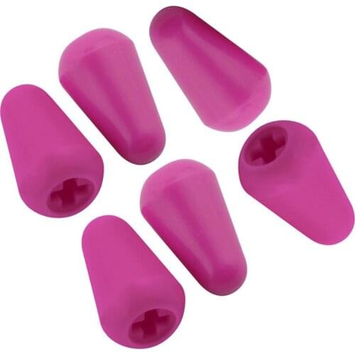 NEW 6pcs Plastic 5 Way Switch Tip Cap Buttons Knobs Purple for Electric Guitar