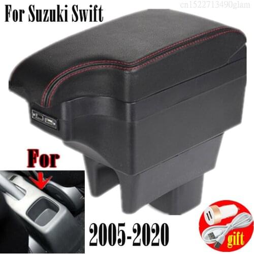 Centre Console Storage Box For Suzuki Swift 2005-2020 Armrest Arm Rest Rotatable Car accessories 2006 2007 2008 2009 2010 2011