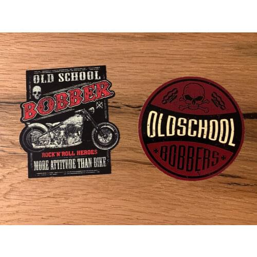 Bobber Aufkleber Sticker Motorrad Oldschool Vintage Skull Biker Rock Roll V2