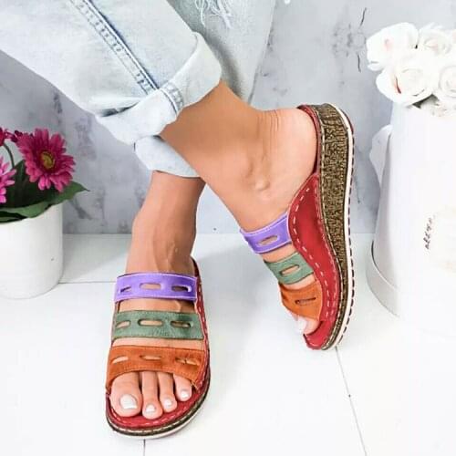 2021 New Womens Summer Open Toe Comfy Sandals Premium Orthopedic Low Heels Walking Sandals Toe Corrector Cusion