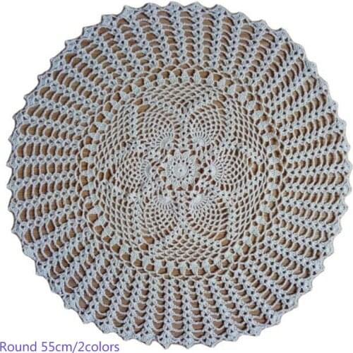 Modern lace round cotton table place mat crochet coffee placemat pad Christmas drink coaster cup mug tea dining doily kitchen