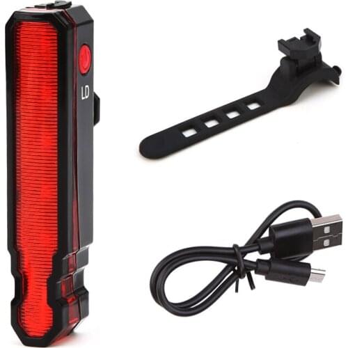 Deemount Bicycle Rear Light with Projection on Ground Cycling Tail Light Lantern USB Charge Excellent Visual Warning