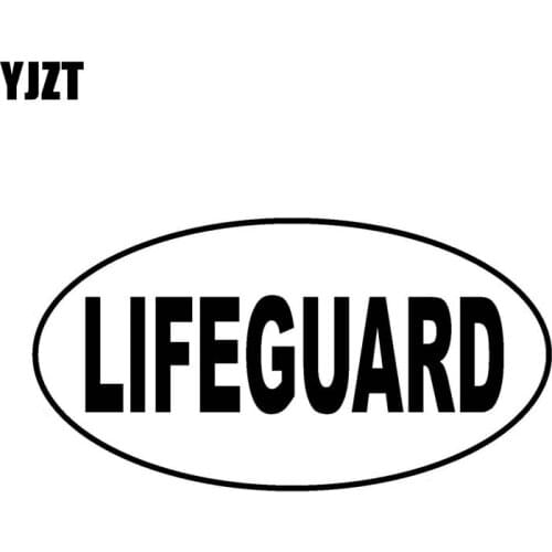 YJZT 13.3CM*7.1CM LIFEGUARD Oval Car Sticker Personality Vinyl Decal Black Silver C10-01462