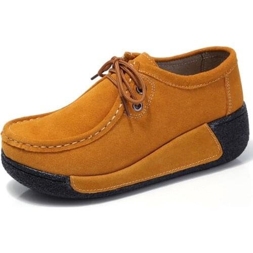 Autumn New Rocking Shoes Womens Single-Layer Shoes Wedge Sneakers Platform Muffin Loafers Casual Womens Shoes