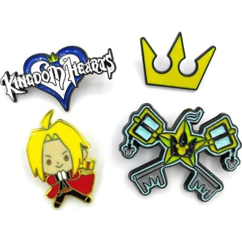 Kingdom hearts couple kids men women 90s funny cartoon backpack clothes diy decoration Enamel Brooches badge collar pins gifts