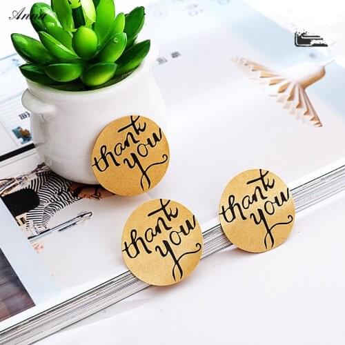 120PCS Round thank you sealling label Kraft seal sticker.Diameter 3.8cm DIY note gift Labels