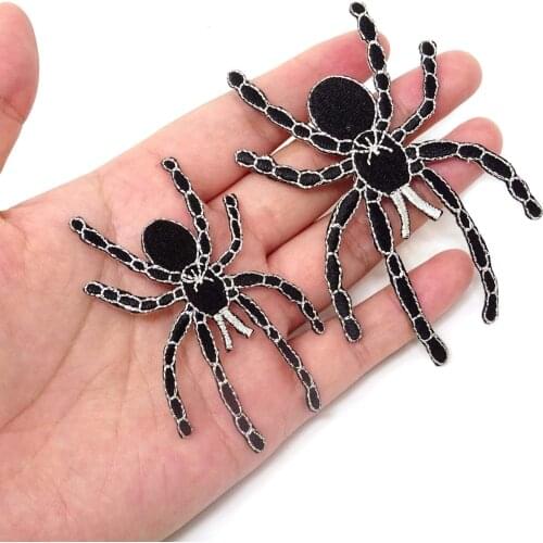 2Pcs Spider Embroidered Patches,Iron On Patches, Sew On Applique Patch，Embroidery Patches, Cool Patches for Boys, Girls