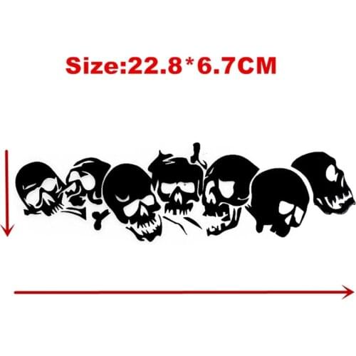 22.8*6.7CM Creative Car Stickers Skull Vinyl Motorcycle Decals Car Styling Accessories