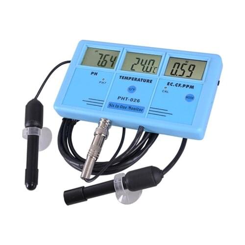 6 in 1 Multi-parameterpH EC CF Temp TDS Meter Multi-Function Water Quality Testing Tester Monitor