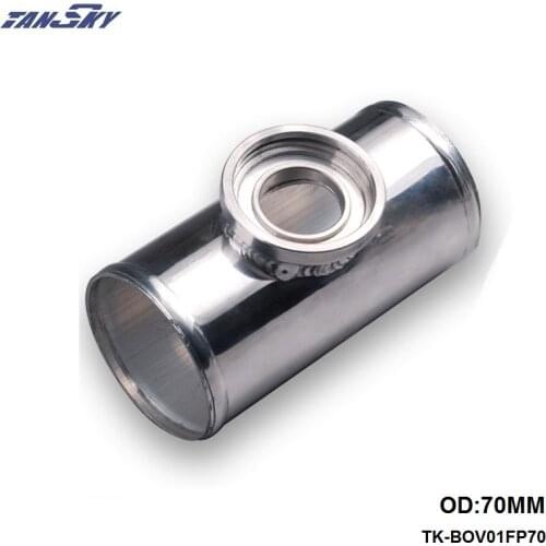 70MM 2.75" CNC ALUMINUM TURBO PIPE / PIPING POLISH FLANGE ADAPTOR FOR HS SSQV SQV BOV For GM Pontiac Fiero Silicone TK-BOV01FP70