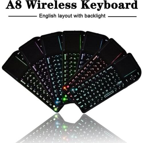 A8 Wireless Keyboard Russian French English Version 2.4GHz Air Mouse Touchpad Handheld for Android TV BOX Mini PC