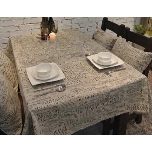 Free shipping!Tableclothes Table Cloth Mat Cover Cotton& Linen Letter Design,Manteles Para Mesa Wholesale