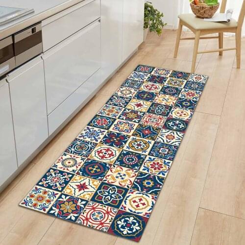 Bohemia Kitchen Floor Mat Rugs Non-slip Doormats Entrance Carpet Bathroom Mat Rugs for Living Room Bedroom Kitchen