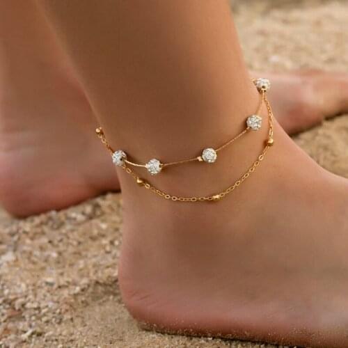 Bohemia 2pcs/set Anklets for Women Foot Accessories 2019 Summer Beach Barefoot Sandals Bracelet ankle on the leg Female