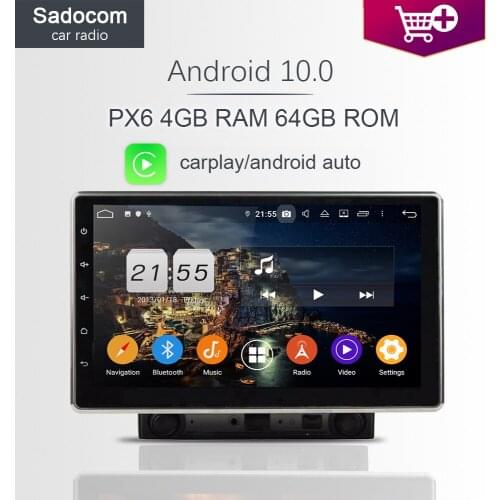 Carplay PX6 10.1" 2 din Android 10.0 4GB +64GB 8 Core Car DVD Player GPS multimedia auto Radio wifi Bluetooth For universal