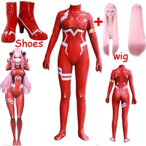 Darling in the franxx 02 Zero Two Cosplay Costume for Women Halloween Costume Christmas Carnival Tight 3D Printing Bodysuit