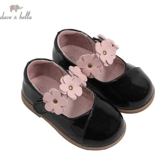 DB17396 Dave Bella spring fashion baby girls floral leather shoes children girls shoes