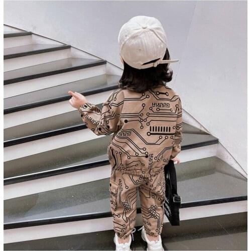 Spring Autumn Fashionable Girls BOYS Sports Childrenswear Girls Network Net Red Set 2020 New Style Children Clothing