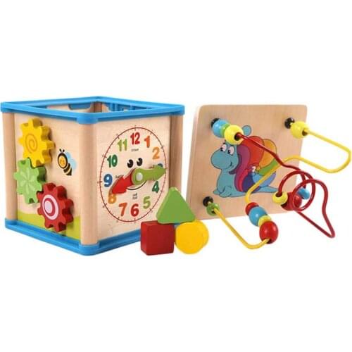Wooden Activity Cube Toy Color Cognition Fun Educational Toy For Toddler Educational Learning Children Toys