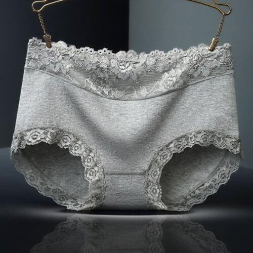 IZICFLY Hot Sale Sexy Red Lace Floral Underwear Women Panties Female Cotton Briefs Breathable Panty-Random Color-3 Pcs