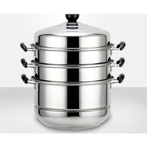 Cooking steamer pot casserole stock pot stainless steel 4 layer 30m