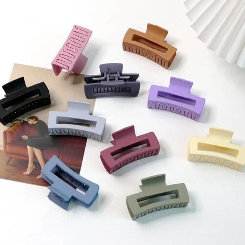 Korean Hair Clip Hair Claw Fashion Solid Color Rectangle Elegant Girls Hairclip Crab for Hair Women Hair Accessories 2020 New