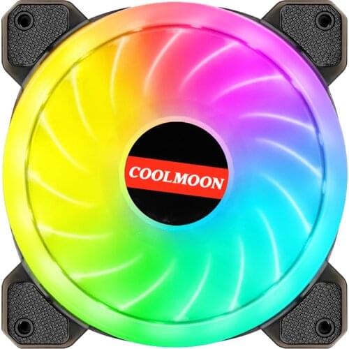 COOLMOON 120mm Case Fan Cooler 5V 3PIN A-RGB Fan Aura Synchronization Computer Cooler Cooling RGB Fans 120 mm RGB FAN ALL Series