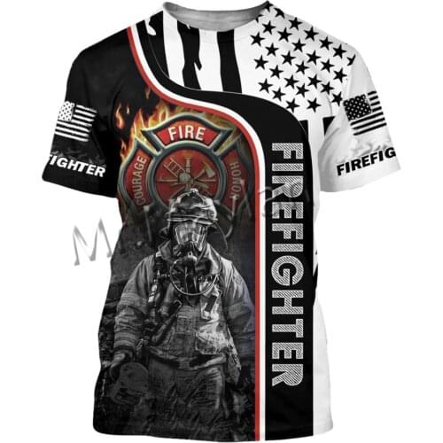 Summer Fashion3D Print Cool Firefighter Colorful Men/Women Leisure O-Neck T-shirts / Beach Shorts / Tanks / Oversized Tops S-213