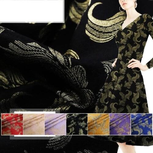 New Yarn-dyed Polyester Jacquard Fabric Metal Wire Garment Womens Dress Suit Cheongsam Stage Suit Cloth by Meter Sewing