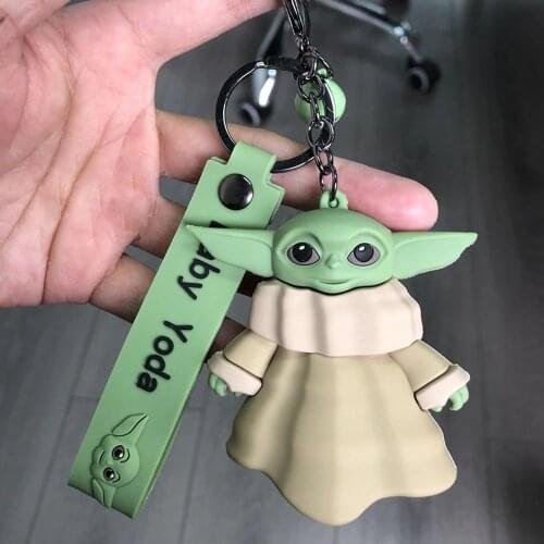 New Yoda Baby Keychain Dusney Star Wars Yoda Baby Silicone Keyring Anime Figure Bag Car Keychain Toy Gifts