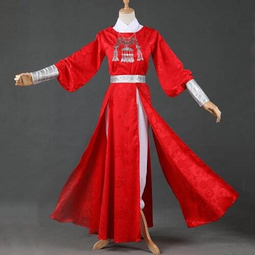 New Anime Tian Guan Ci Fu Cosplay Hua Cheng Costume Outfit Full Set Red Hanfu Chinese Ancient Costumes for Halloween Christmas