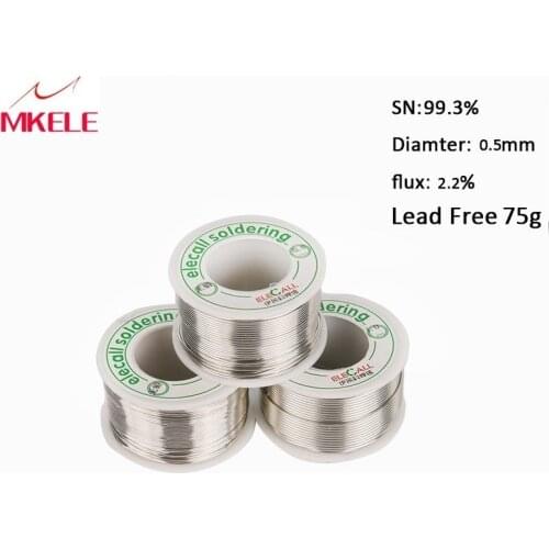 Lead Free Solder Wire Tin 0.5mm 75g Rosin Core Tin Lead Rosin Roll Flux Reel Lead Melt Core Soldering Tin Arame de solda