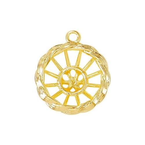 Factory wholesale Gold Color Brass Round Charms Pendants Necklace Bracelet Earring Diy Jewelry Making Supplies Accessories