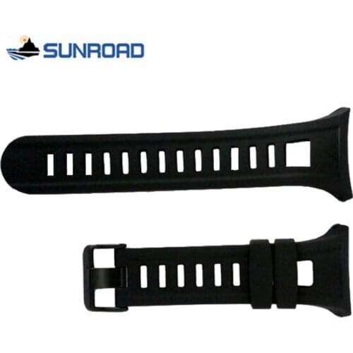 Original 22mm Black Silicone Rubber Watch Strap Waterproof Sports Watch Band For Wristwatch Sunroad FR801 FR802BN FR803 FR830
