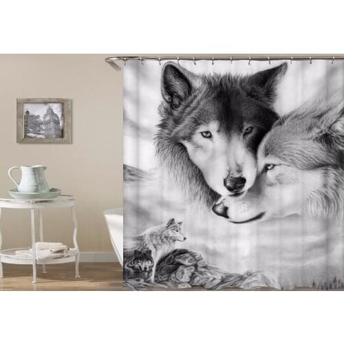 Shower Curtains for Bathroom Decor 3D Print Customized Animal Beast Waterproof Polyester Fabric Bathroom Curtains