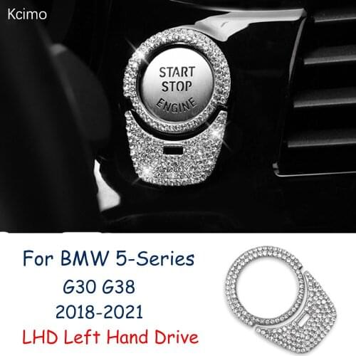 Car Styling Engine Start Stop Switch Button Covers Stickers For Bmw 5 Series G30 G38 2018-2021 Cars Interior Accessories