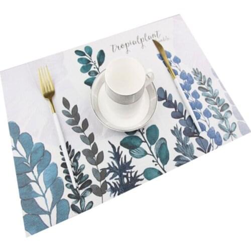 Placemat For Dining Tableware Pad Green Plants Cactus Plastic PVC Table Mat Placemats Pads Bowl Coaster Kitchen Accessories