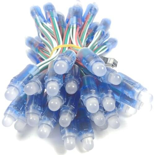 100Pcs/lot 12mm WS2811 2811 IC Full Color Pixel LED Module Light input DC5V IP68 waterproof RGB color Digital LED Pixel Light