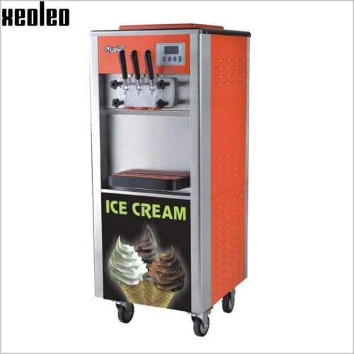 XEOLEO Vertical Ice cream machine 18L/H Soft Ice cream maker Commercial Yogurt machine 3 flavors Ice cream maker Air-cooling