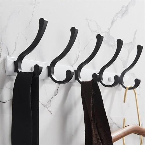 Clothes Hanger Black Towel Hook Clothes Hook Door Wall-Mount Coat Hook for Bathroom Bedroom Living Room Kitchen Decor