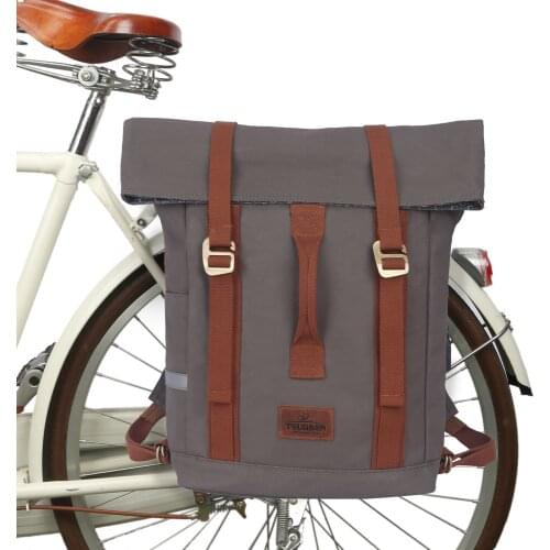 Tourbon Vintage Outdoor Bicycle Bag Pannier Seat Bags Bike Cycling Riding Shoulder Backpack Leisure Daily School Bag Waterproof