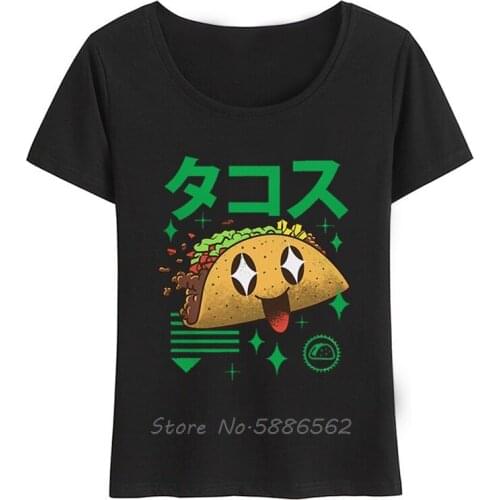 Exaggerated Japan Kawaii Style Mexico Taco Funny T Shirt Women White Casual Short Sleeve Tshirt Femme Kawaii Harajuku Streetwear