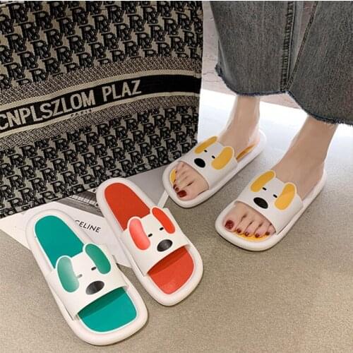 New Cute Animal Ladies Summer Slippers Soft PVC Lovers Home Non-slip Cartoon Style Female Male Indoor Slippers Ladies Slippers