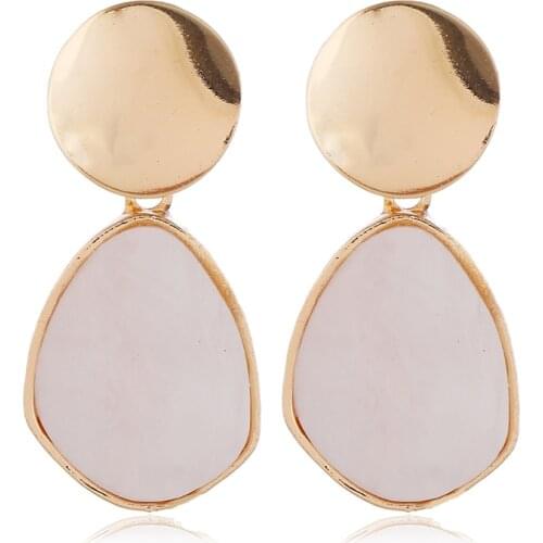 Heart Korean Earrings 2019 For Women Fashion Drop Round Heart Dangle Earring Wedding Geometric Earrings brincos Jewelry