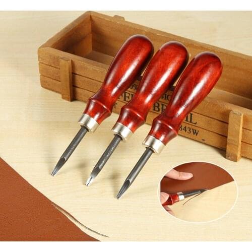 0.8mm-1.2mm Sharpen Leather Edge Beveler Skiving Leather Craft DIY Hand Stitching Cutting Tool Leather Craft Making Kit
