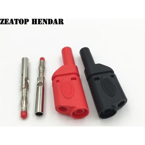 1000Pcs Brass Safety Fully Insulated 4mm Male Stackable Banana Plug Connector 5 Color