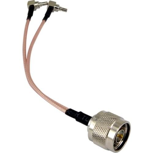 10pcsN male to 2 X TS9/CRC9 Male Connector antenna cable Splitter Combiner Y type Cable Pigtail RG316 15CM for3G/4G modem router