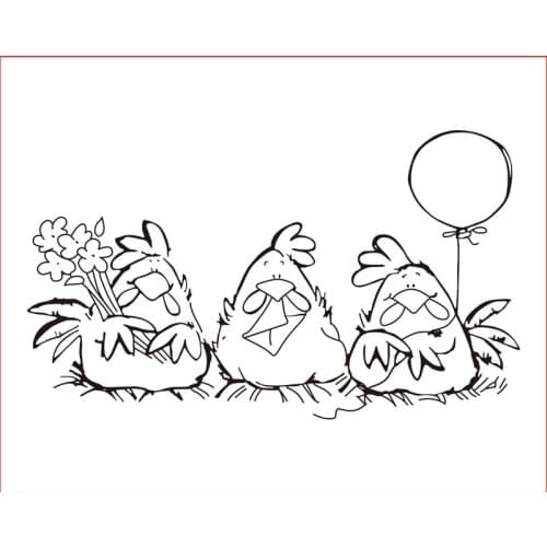 10x8 Three chicks Transparent Clear Silicone Stamp Seal for DIY scrapbooking photo album Decorative clear stamp