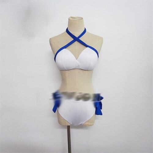 2pcs/set Anime Fate /Grand Order Cartoon Saber Swimsuit Swimwear Bra Shorts Suit Cosplay Costume for Women Girl Underwear Gift